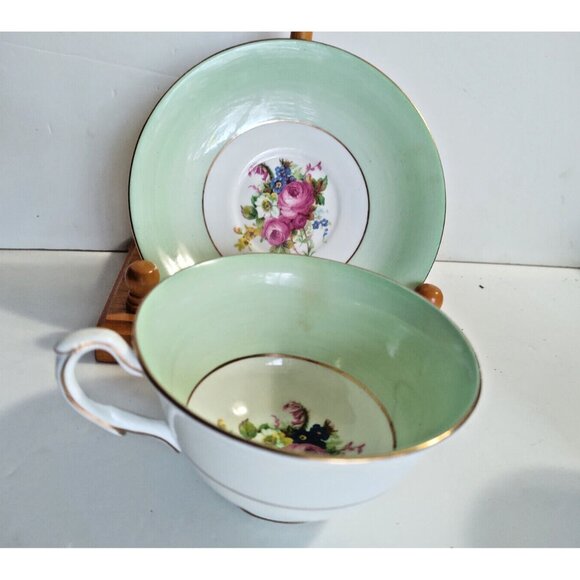 Taylor & Kent England Bone China Tea  Cup & Saucer Set Floral Bouquet - Picture 4 of 10